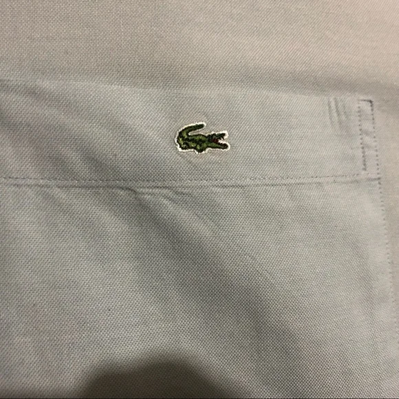 🚫sold🚫Lacoste Button Down Shirt Baby Blue size 44 - Picture 8 of 8